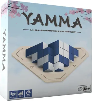 yamma 4-in-a-Row Game with Wooden Spinning Board, 3D Visual Strategy Experience for Ages 12 , a Quick and Clever Challenge Ideal for Families, Teens, and Casual Players