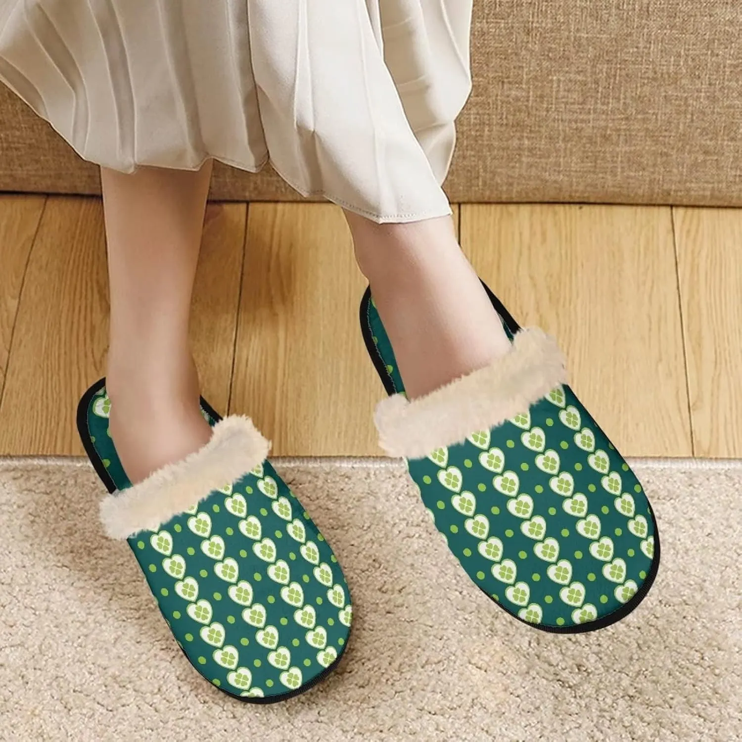 Yzaoxia House Slippers for Women Soft Cozy Winter Slippers Indoor Lightweight Plush Bedroom Slippers