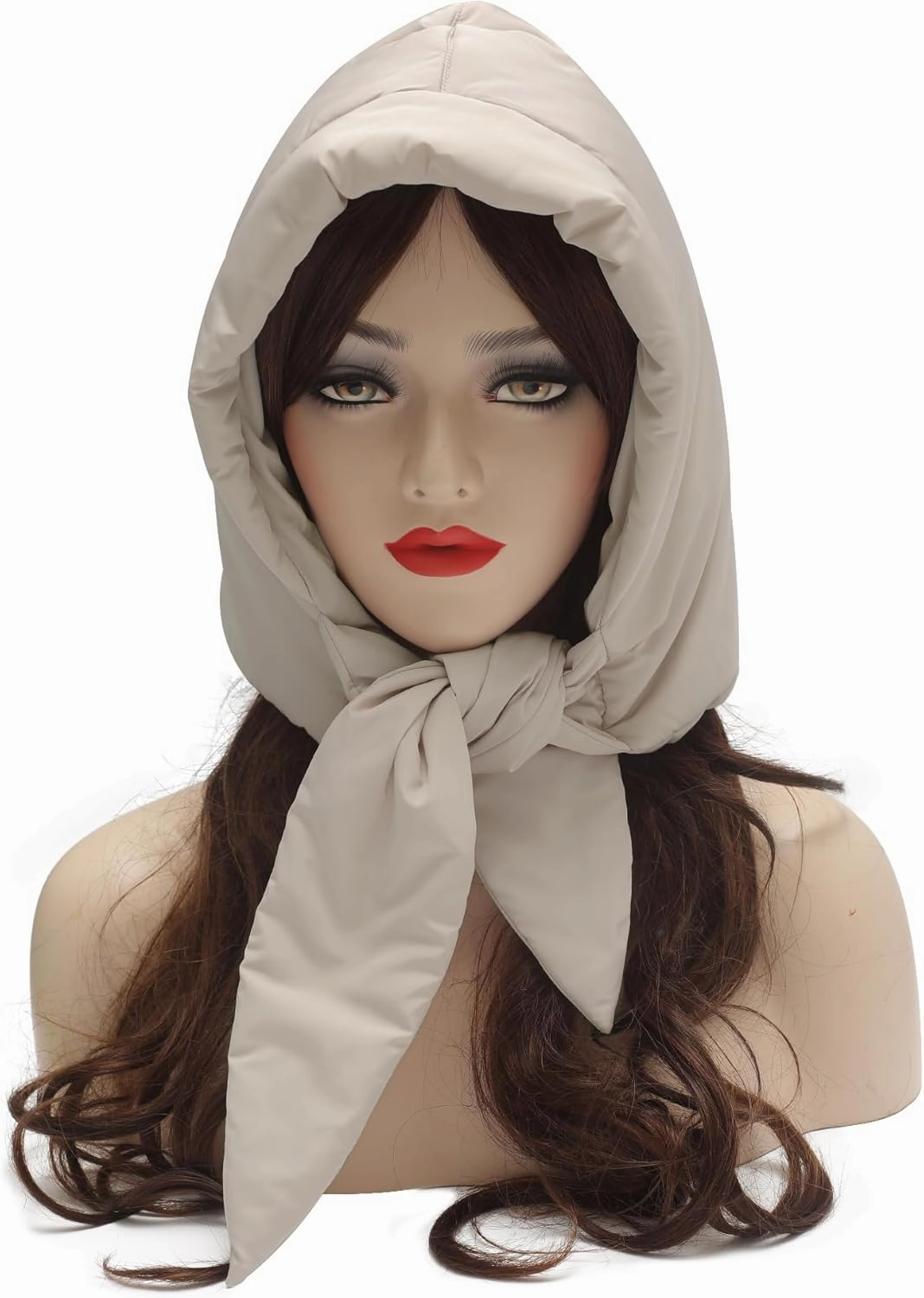 ZLYC Women Winter Down Hat Windproof Hooded Scarf Soft Warm Balaclava Skull Cap Beanie Hat