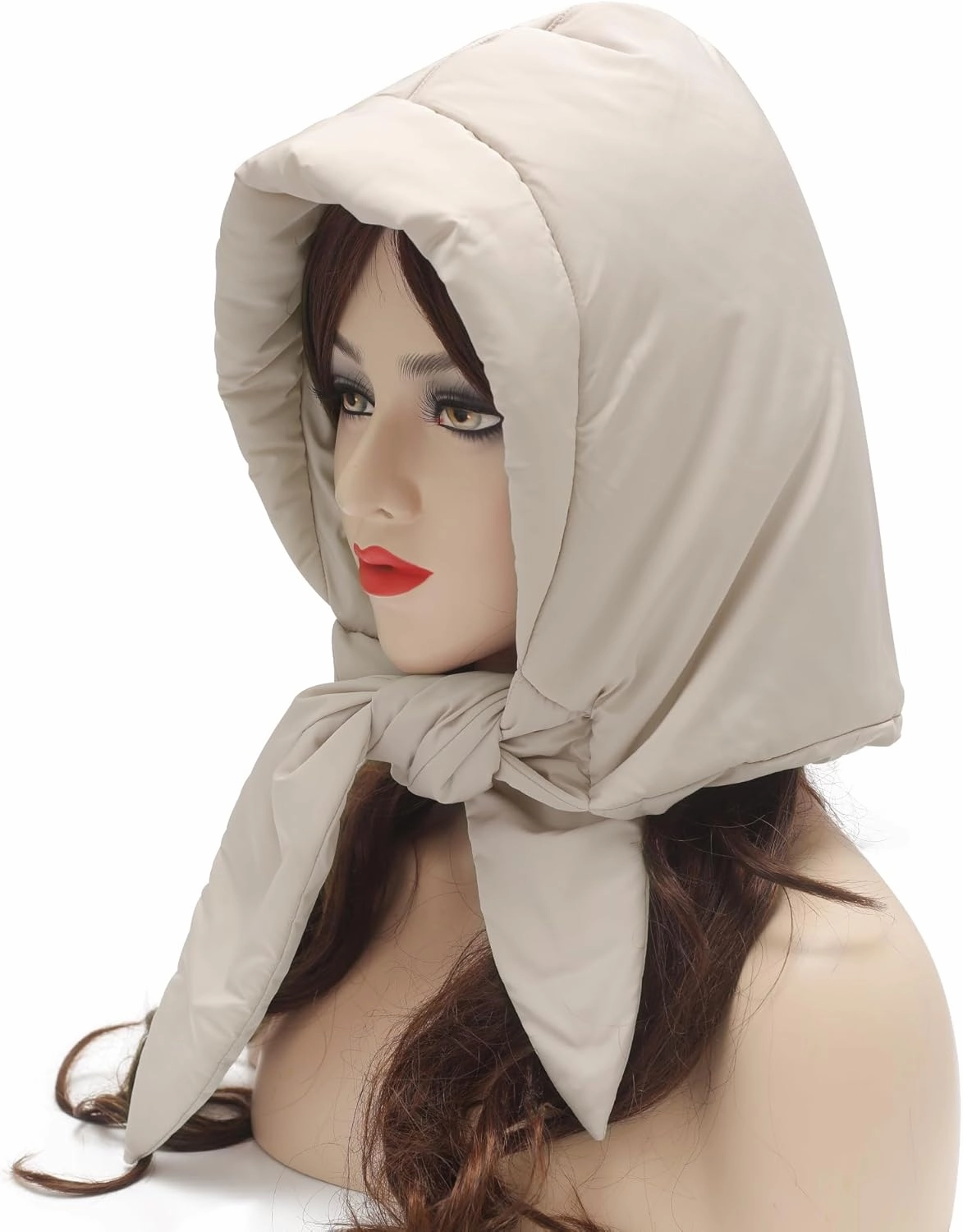 ZLYC Women Winter Down Hat Windproof Hooded Scarf Soft Warm Balaclava Skull Cap Beanie Hat